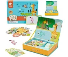 Žaislinė Lavinamoji medinė magnetinė dėlionė, 60 vnt., CLASSIC WORLD