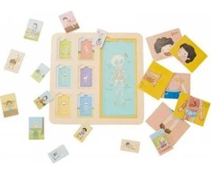 „Classic World Edukacinė“ žmogaus kūno dėlionė, 19 dalių. Montessori dėlionė „Klockai“