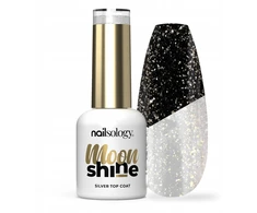 Clavier Nailsology Moon Shine blizgučių hibridinis viršutinis sluoksnis, sidabrinis, 8ml