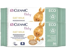 Drėgnos servetėlės kūdikiams „Cleanic Baby Eco Oat Milk“ 50 vnt.