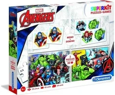 Clementoni supercolor dėlionė + domino "The Avengers" 2x30 pcs