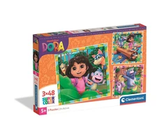 Clementoni Dėlionė 3x48 vnt. - Dora tyrinėtoja