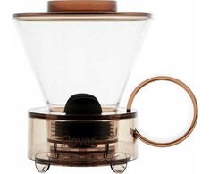 Clever Clever Dripper - Stiklinis kavos virimo aparatas 500ml, skaidrus rudas