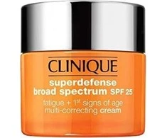 Clinique Superdefense Broad Spectrum SPF 25 Fatigue + First Signs Of Age Multi-correcting Kreminis jauninamasis veido kremas riebiai ir mišriai odai, 50 ml