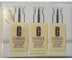 Set Trio Clinique Dramatically Different Face Care Paraben-Free Moisturizing Day &amp; Night Gel For Face, 3 vnt., 125 ml