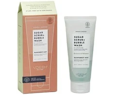 „Clinique VOESH_Sugar Scrub + Bubble Wash“ šveitiklis ir putos galvos odai ir kūnui, „Rainforest Mist“, 210 g