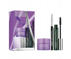 Clinique Eye Essentials: High Impact Lashes komplektas tusz do rzęs 7ml + eyeliner w kredce 0.14g + balsam do demakijażu 15ml