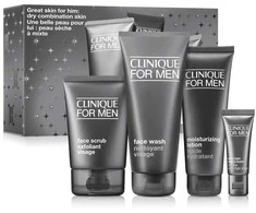 Clinique Rinkinys „Great Skin for Him“: veido prausimosi gelis 200 ml + veido šveitiklis 100 ml + senėjimą stabdantis paakių kremas 15 ml + drėkinamoji veido emulsija 100 ml