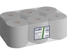 Cliro - Jumbo tualetinio popieriaus ritinys, makulatūros, 12 rulonų, 130 m - Pilka