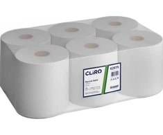 Cliro Cliro - Popierinių rankšluosčių ritinėlis Maxi, 2 sluoksnių, makulatūra, 6 ritinėliai - 75 % baltos spalvos