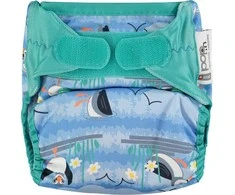 Close Caboo daugkartinės sauskelnės V2 Mėlyna Puffin, 3 –16 kg, 1vnt.