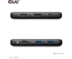 „Club 3D CLUB3D CSV-2551“ USB C tipo šakotuvai ir koncentratoriai