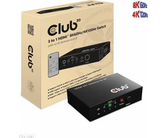 Club 3D Club3D jungiklis 1:3 HDMI 8K60Hz/4K120Hz, 3 portai