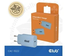 Club 3D Mobiliųjų įkroviklių komplektas USB-C 30W mėlynas CAC-3022 CLUB3D