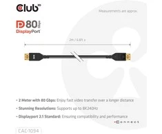 Club 3D DP kabelis 2.1 DP80 sertifikuotas 10K/8K/4K M/M mažmeninė prekyba - Kabelis (CAC-1094)