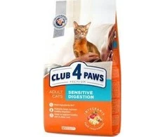Visavertis sausas pašaras suaugusioms katėms CLUB 4 PAWS PREMIUM SENSITIVE DIGESTION su vištiena, 14 kg