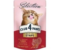 Club 4 Paws Selection konservai katėms su kalakutiena morkų kreminėje sriuboje, 85 g