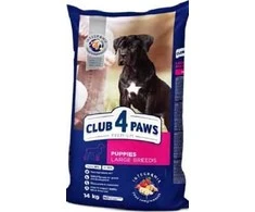Bikuva.lt CLUB 4 PAWS Premium visavertis sausas pašaras didelių veislių šuniukams su vištiena, 14 kg