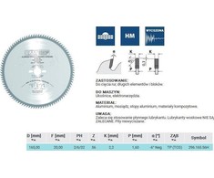 Pjovimo diskas aliuminiui CMT 296; 165x2,2x20; Z56; -6°