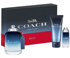 Set Coach: Mėlyna Eau De Toilette For Men, 100 ml + Mėlyna Eau De Toilette For Men, 15 ml + Mėlyna Dušo želė Beard &amp; Hair, 100 ml