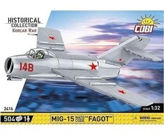 Code COBI 2416 istorinė kolekcija Korėjos karas Korėjos karo naikintuvas MIG-15 NATO KODAS "FAGOT" 504 kaladėlės
