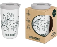 „Coffee Format“ baltas termosas su augalų motyvu 350 ml