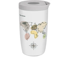 Coffee Format Baltas termo puodelis su pasaulio žemėlapio motyvu, 350 ml