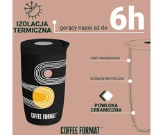 Coffee Format Juodas termosas su augalų motyvu 350 ml