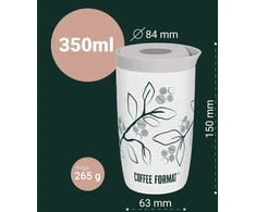 Coffee Format Terminis puodelis 350 ml - mėtinis su žemėlapio motyvu