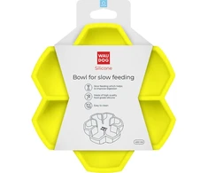 Collar Antkaklis WAU DOG BOWL SILICONE SLOW DOWN 450ml GELTONAS