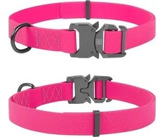 Collar Antkaklis WAU DOG VANDENIUI ATSparus antkaklis M 2.0/28-40cm PVC ROŽINĖ