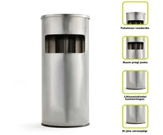 Okko Colorovo ROUND TRASH BIN WITH ASHTRAY T-Y0617S