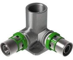 Comap Alkūninė sieninė jungtis GW dviguba užpresuojama MultiSkin žalvaris/cinkas 16x1/2x16H=53mm 7471DGW161216