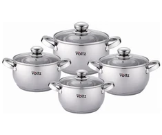 Oliver Voltz Katlu komplekts Voltz OV51210G8B 18/20/22/24cm./=2.7/3.7/5.1/6.5l. Nerūsējošais tērauds 5V51210G8B ()
