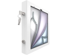 Compulocks „iPad Air M2“ ir „M3 13“ „Apex“ korpuso stiebo stovas – baltas – tvirtinimo komplektas (korpusas, sąranka) – planšetiniam kompiuteriui – užrakinamas – metalinis rėmas – ekrano dydis: 33,02 cm (13 colių) – stalviršio plotas, tvirtinimas prie sienos – skirtas „Apple“ 13 colių „iPad A“