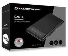Conceptronic DANTE06B korpusas standiesiems diskams, HDD/SSD korpusas, Juoda, 2.5''