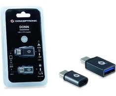 Adapteris USB Conceptronic USB-A - USB-C Juodas (Donn Usb-C Otg Adapteris)