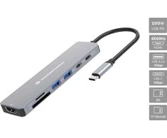 Šakotuvas „Conceptronic DONN28G“ prijungimo stotis laidinė USB 3.2 Gen 1 (3.1 Gen 1) Type-C pilka