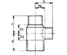Conex 5000 serijos varinis redukcinis trišakis 42 x 35 x 42 mm (5130042035042)