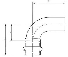 Conex Pressure Bow 90 ° mm serija B Spausdinti vario 35 mm (P50010500000)