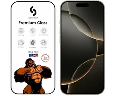 „Connect Corning Gorilla Ultra 3D“ apsauginis stiklas Apple iPhone 16 Pro telefonui Juodas