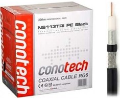 Conotech COAXIAL CABLE NS113TRI HQ PE Juodas 300m