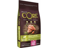 Šerdis CORE Adult Low Fat Turkija Vidutinė/didelė 10 kg +2kg nemokama