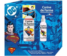 Corine de Farme Dovanų rinkinys vaikams SUPERMAN (Żel pod prysznic 300ml + Vanduo perfumowana 150ml + ręcznik) (103423)