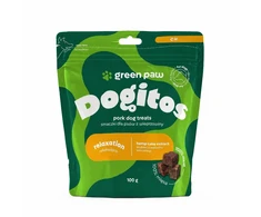 Cosma Cannabis „Žalias Paw Dogitos“ atpalaiduojantys skanėstai su kiauliena, 100 g