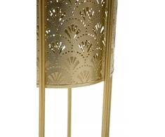 Costway Kwietnik metalowy NAT, komplektas 2 vnt., auksinė, Ø 21x40 i 19x22 cm