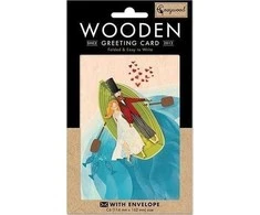 Cozywood Medinis atvirukas C6 + vokas Vestuvinė pora valtyje