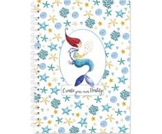Cozywood Dekoratyvinė spiralinė užrašų knygelė Mermaid B5/80 kr su žymele