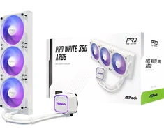 ASRock Pro Baltas 360 ARGB aušinimas