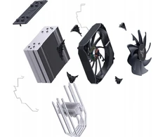 CPU Cooler Jonsbo CPU aušintuvas JONSBO PISA A4 Pilka (120mm/LGA 1700/1200/115X/AM4/AM5/250W/4Pin PWM)